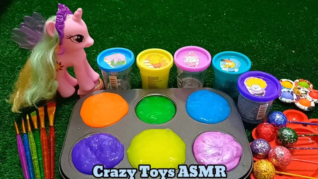 Satisfying Video l How to Makes Rainbow Slime Foot from Mixing Glitter ...
