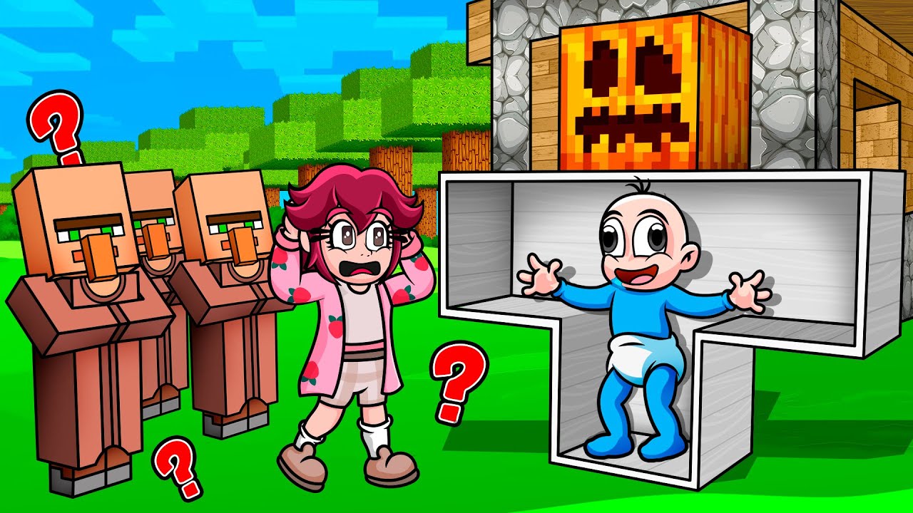 Me Escondí Dentro de Un Golem para TROLLEAR a Mis Amigos 😱😂 BEBÉ NOOB en MINECRAFT