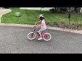 Quinn rides a bike for the first time