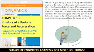 13-52 | Kinetics of a Particle | Chapter 13: Hibbeler Dynamics 14th |  Engineers Academy