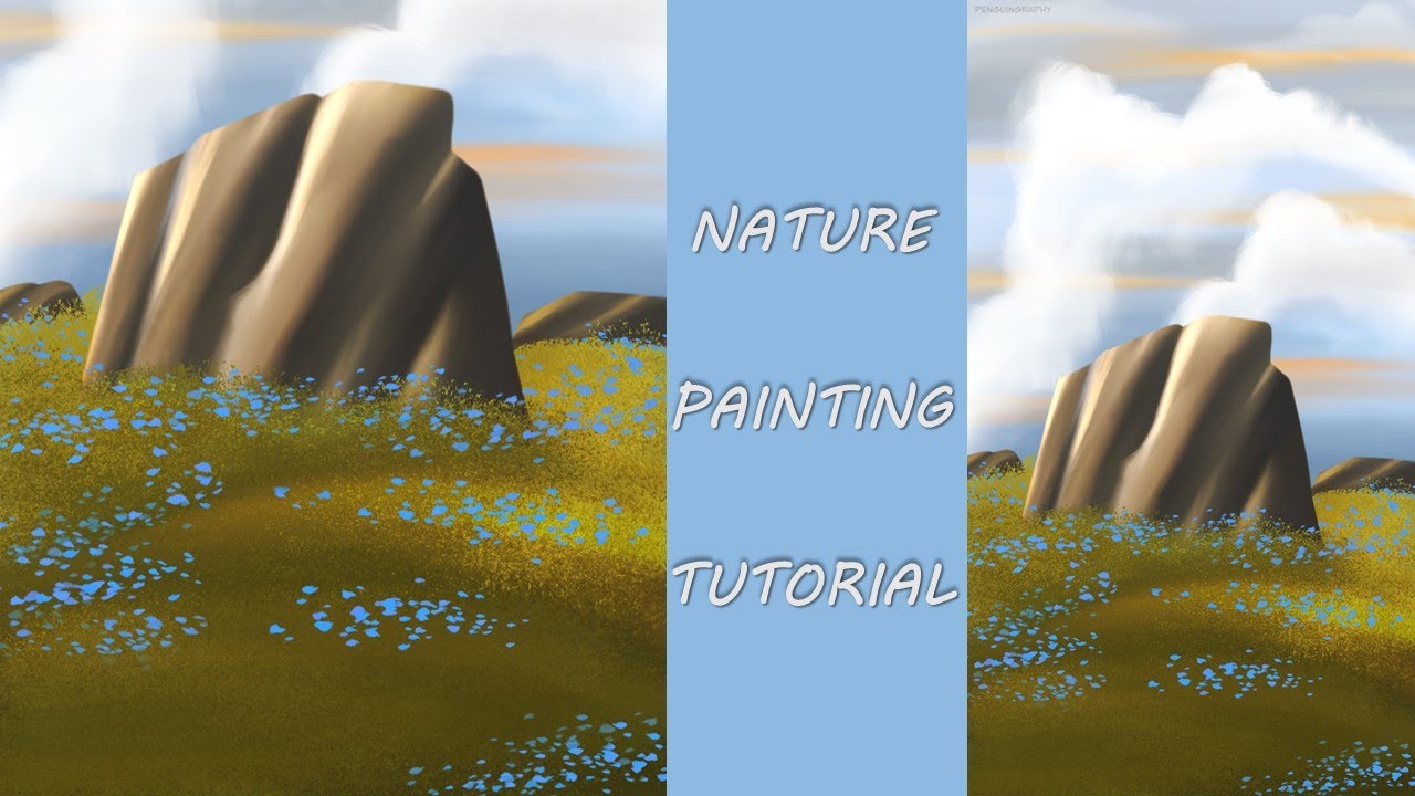 How to Draw Nature In Procreate | Easy Landscape Painting Tutorial ...