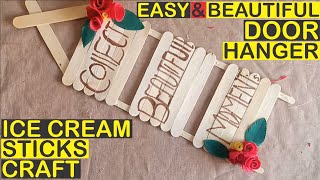 Handmade Home Decor: Craft a Unique Door Hanger with Ice Cream Sticks | Ice Cream Sticks Crafting