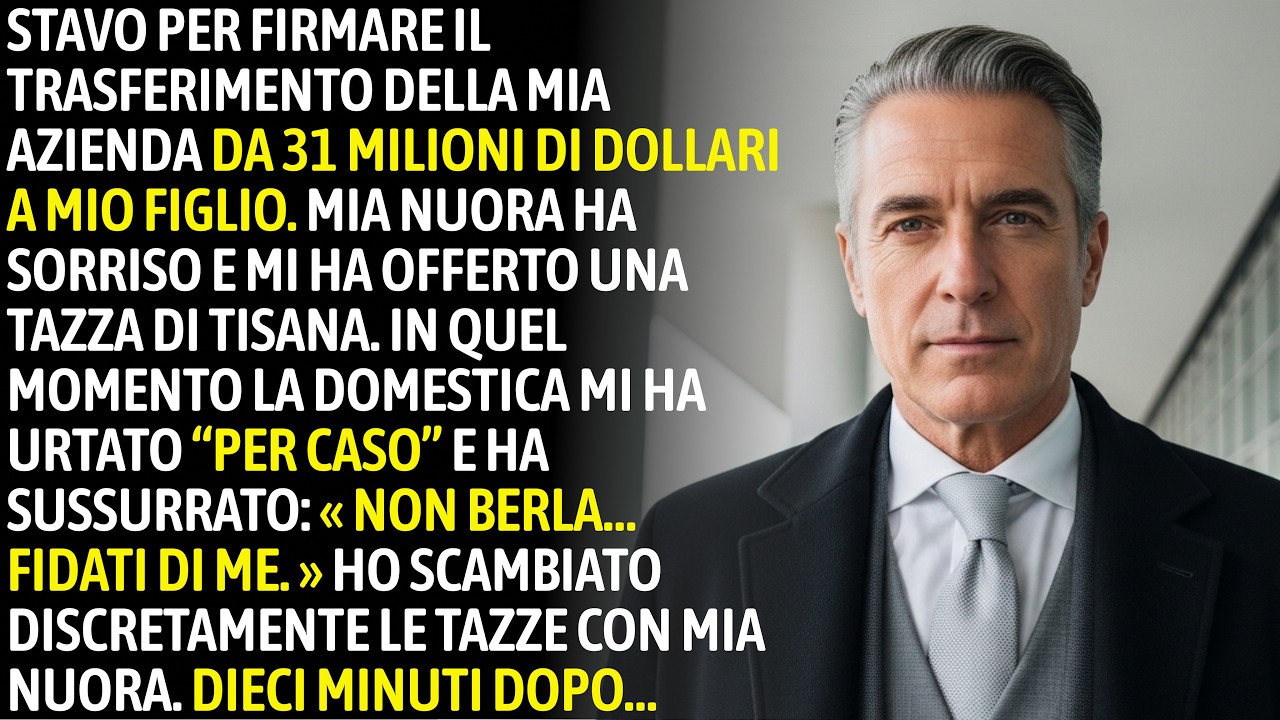 Mia nuora mi porgeva ogni mattina una tisana dalle erbe dal sapore dolce e stucchevole. Il suo sorriso era così perfetto da sembrare finto, ma io, fidandomi, bevevo. Poi un giorno, mentre stavo...