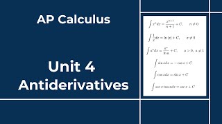 AP Calculus - Unit 4  - Lesson 3 - Antiderivatives