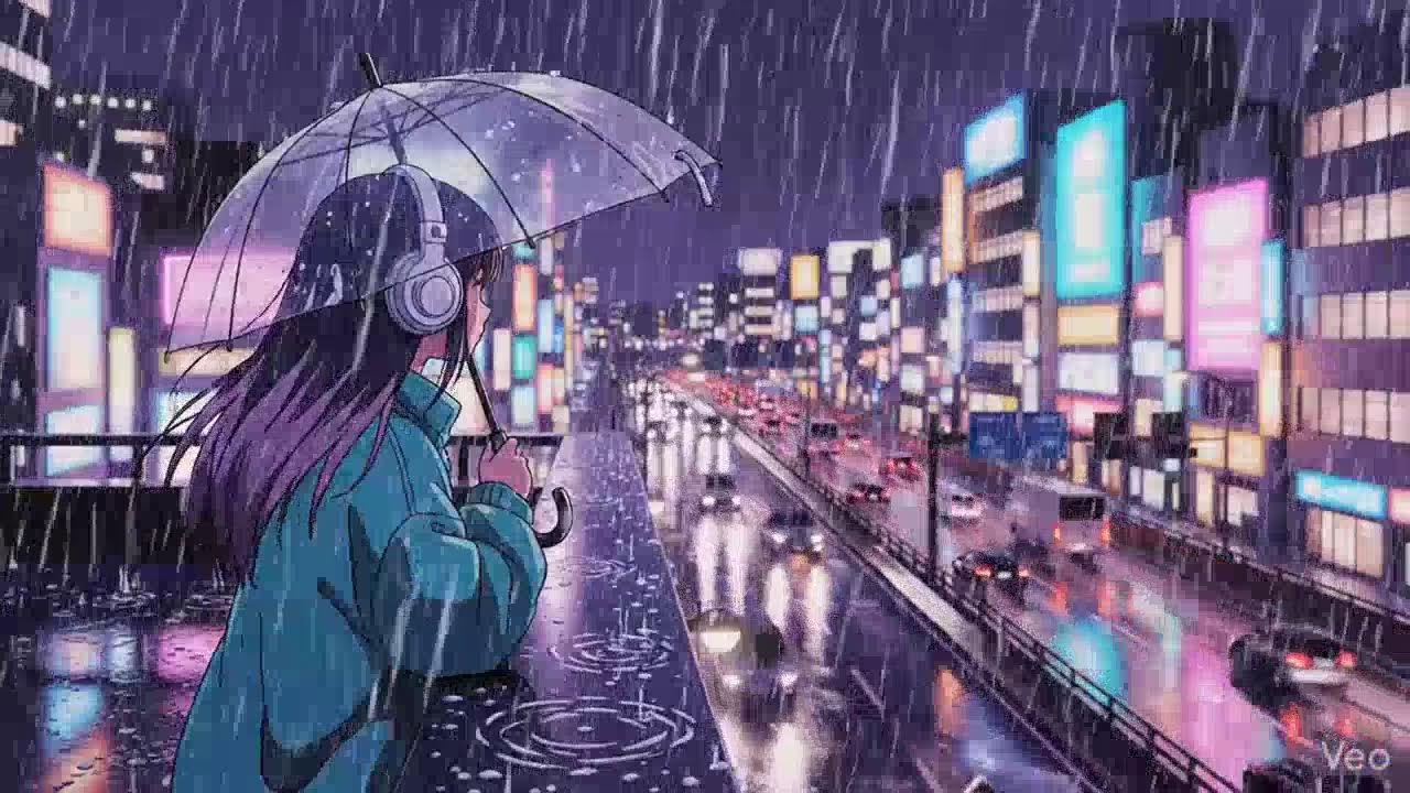 Rainy Night Lofi 🌧️ Japanese Neon City | Chillhop Study Beats