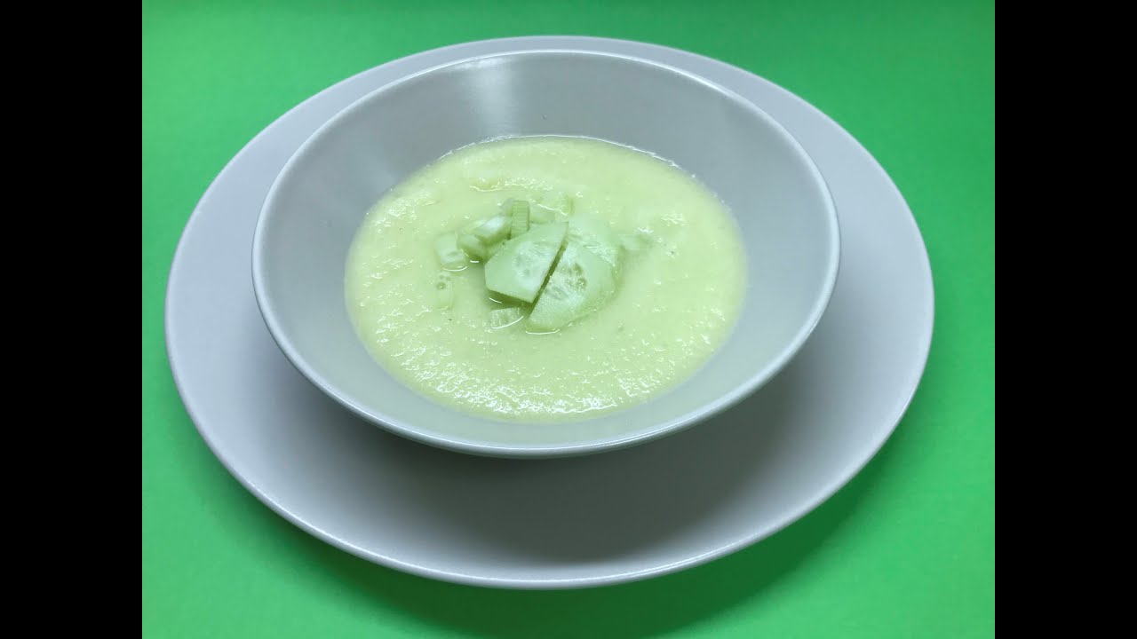 Sopa fría de pepino sin lácteos