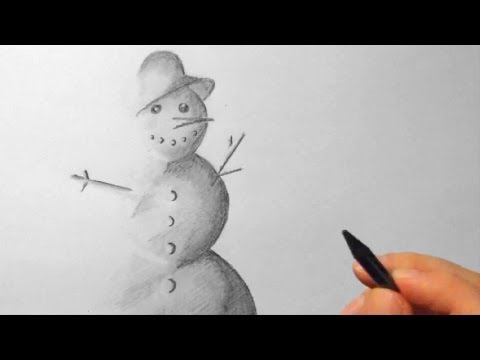 Video: Wie Zeichnet Man Einen Schneemann Mit Einem Bleistift