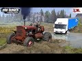 Spintires: MudRunner - DT-75 Old Tractor Pulls A Truck Out Of The Swamp