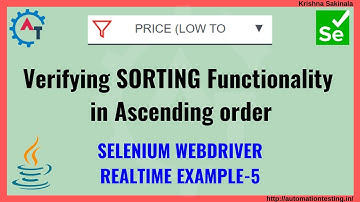 Verify Sort Functionality in Selenium Java | Ascending Order | Krishna Sakinala | Real Time Example5