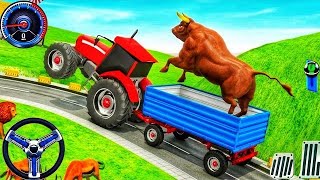New Transport tractor farming cow to hill - Tractor Farming game play - tractor simulator game  screenshot 1