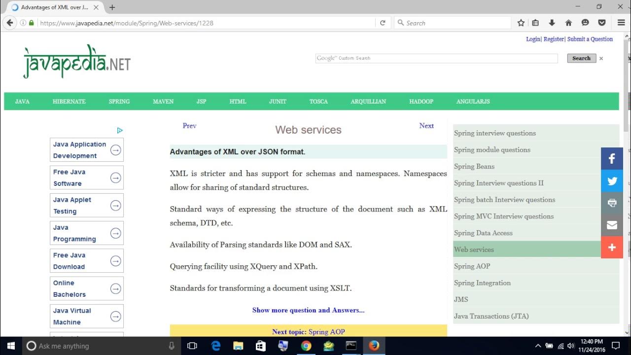 Advantages of xml over json format javapedia youtube