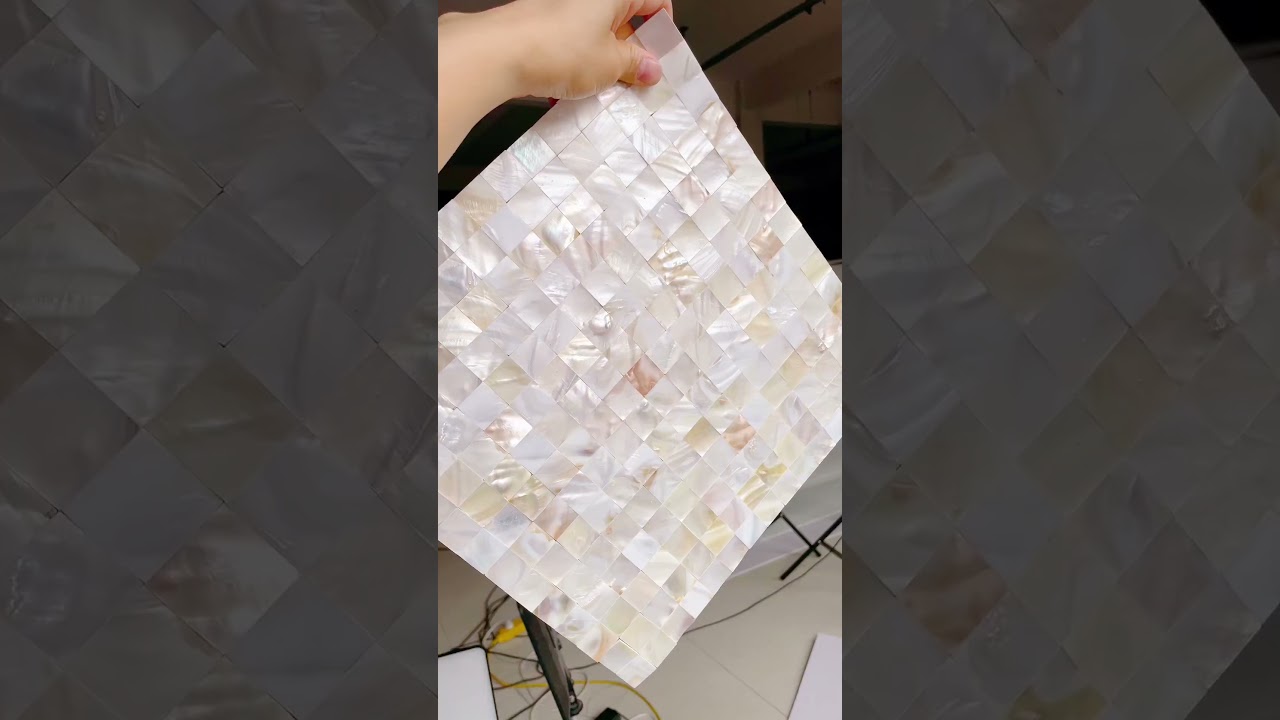 Beige Mother of Pearl Seamless Mosaic Tiles | Luxury Shell Backsplash & Wall Decor