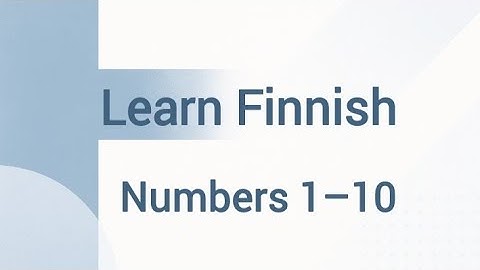 Learn Finnish Numbers 1–10 🇫🇮 | Easy Finnish for Beginners | Nordic Streets