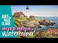 How to paint a Lighthouse in Watercolour with Mixed Media