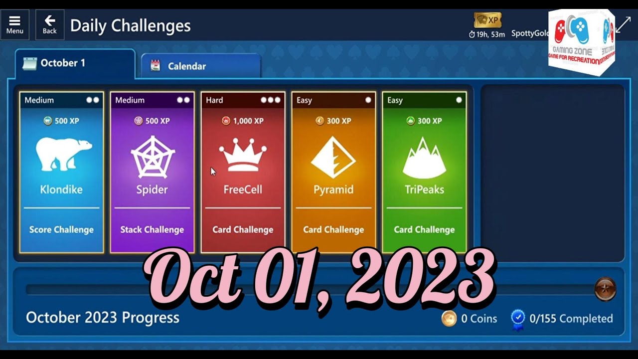Daily Challenges of Microsoft Solitaire Collections - Complete