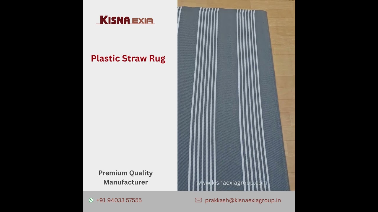 Premium Polypropylene Plastic Straw Rugs by Kisna Exia Group, India 🌿