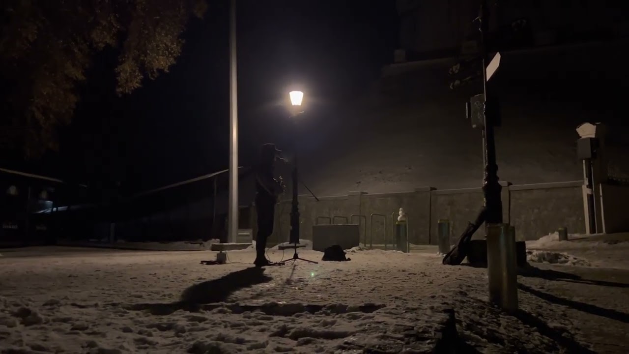 Ukrainian busker singing 