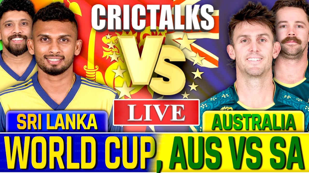 🔴 Australia v Sri Lanka, Live Cricket, World Cup 1st Inning Live Match Today Scores Commentary