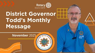 Rotary District 5870 - District Governor Todd Smith's November 2025 Message