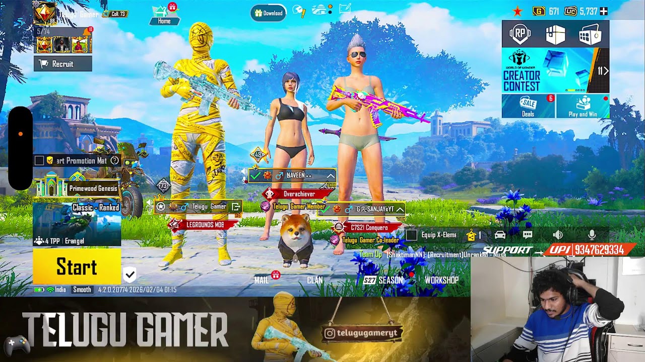 🔴 Live On Telugu Gamer BGMI Classics 🔥| Live Stream Telugu | BATTLEGROUNDS MOBILE INDIA | BGMI |