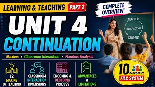 Learning & Teaching Part 2 | Unit 4 Continuation | Maxims, FIAC, Classroom Interaction Explained