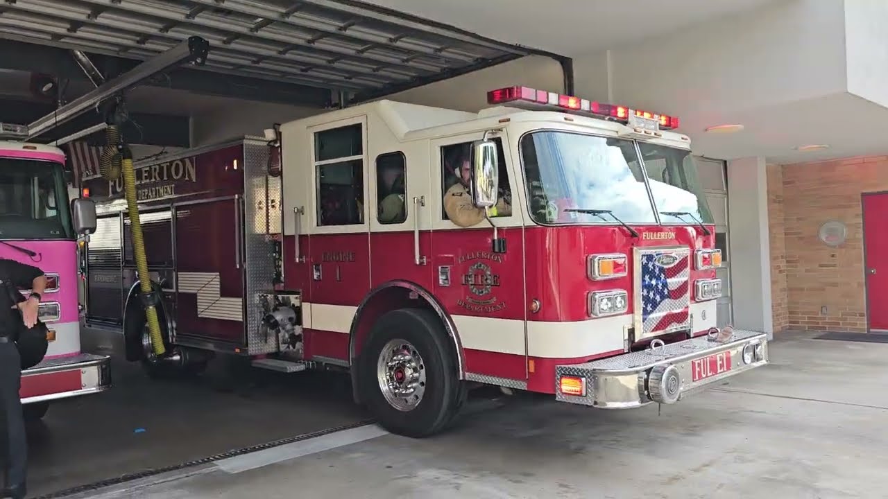 Fullerton Fire Department Engine 1 and Department 1 Responding 