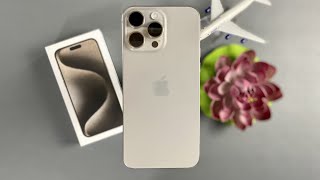 iPhone 15 Pro Max Natural Titanium Unboxing - Aesthetic (Minimalist) ASMR + Accessories & Set-up