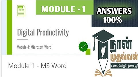 Digital Productivity / MS Word ( Module - 1) /2nd year / Answers #naanmudhalvan