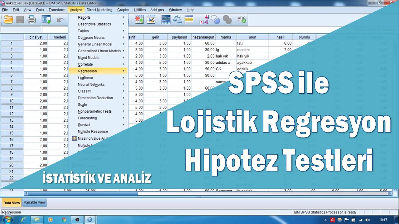 SPSS ile Lojistik Regresyon Binary Analizi ve Hipotez Testleri