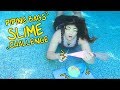 PIPING BAGS SLIME CHALLENGE ON THE BOTTOM ON MY POOL!