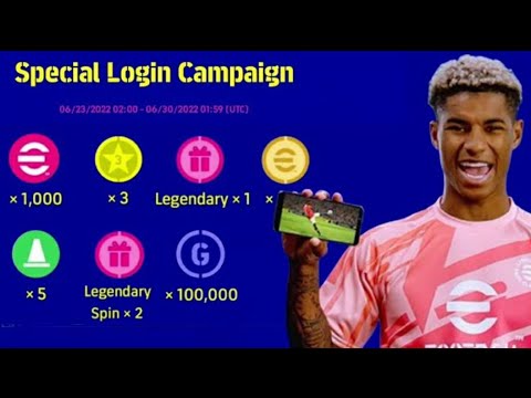 Free 200 Coins & 6x Legendary Players | Konami Special Login Campaign | eFootball 2022 Mobile