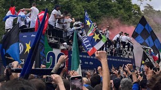 CORTEO INTER SCUDETTO 2024 - BUS E FOLLA PER LE VIE DI MILANO - PT.1