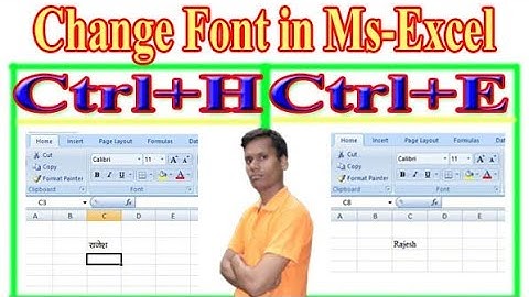 Ms Excel me Font Kaise Change Kare shortcut key in Hindi and English