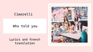 Cimorelli - Who Told You | Lyrics and french translation