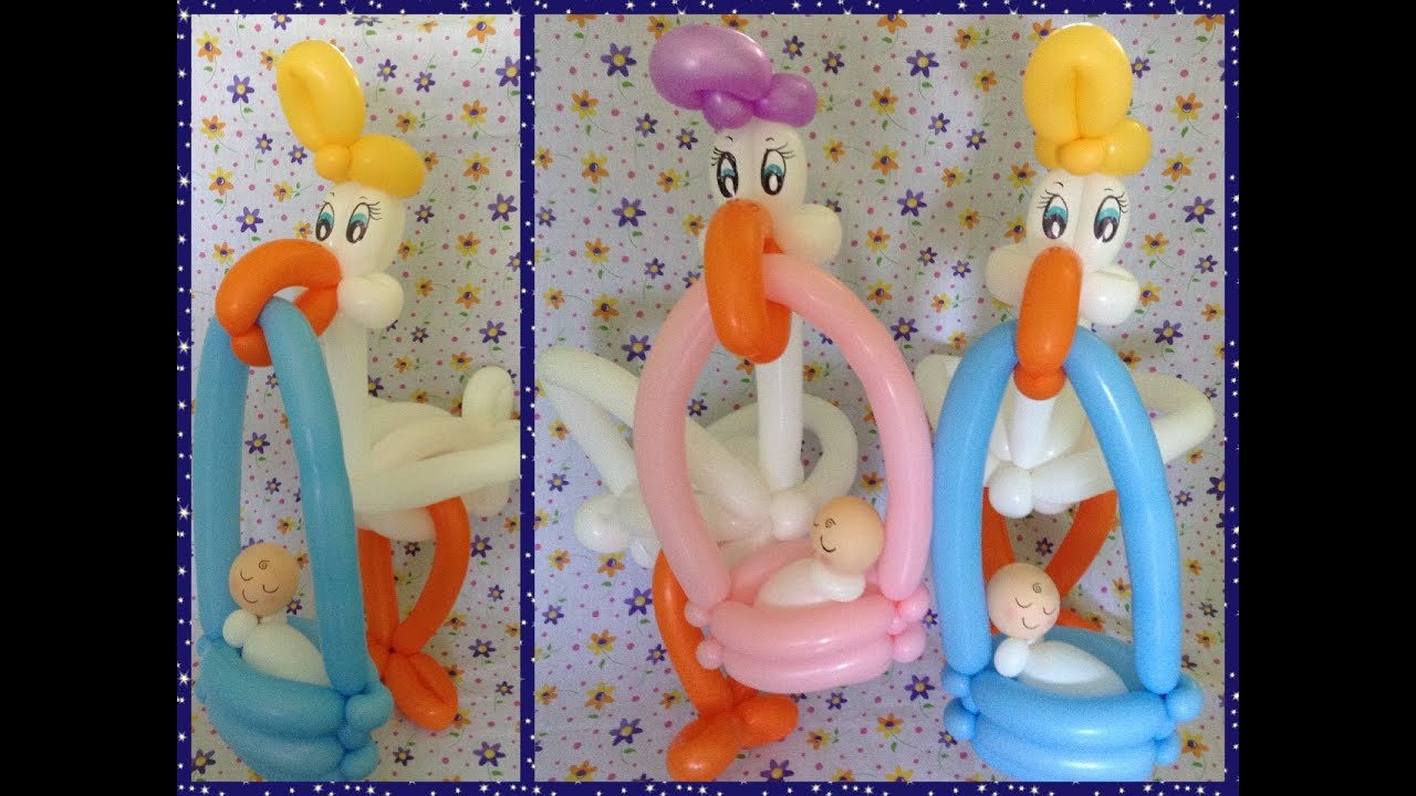 CIGUEÑA PARA BABY SHOWER  1/2.- HOW TO MAKE A STORK  BALLOON .