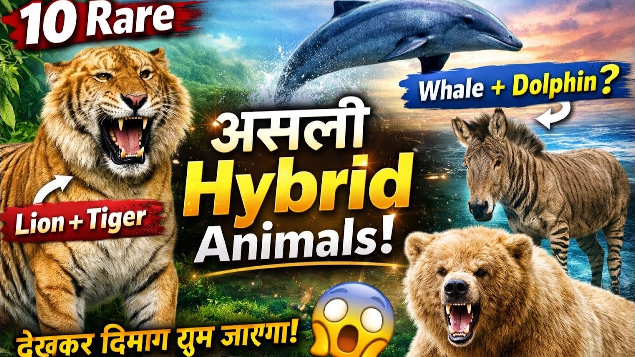10 Real Hybrid Animals जो सच में मौजूद हैं 😱 | Rare & Hidden Animals in Hindi | Real Hybrid Animals 