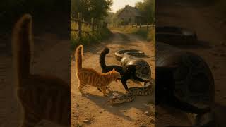 Brave Cats Vs Giant Python Farm Rescue Tension