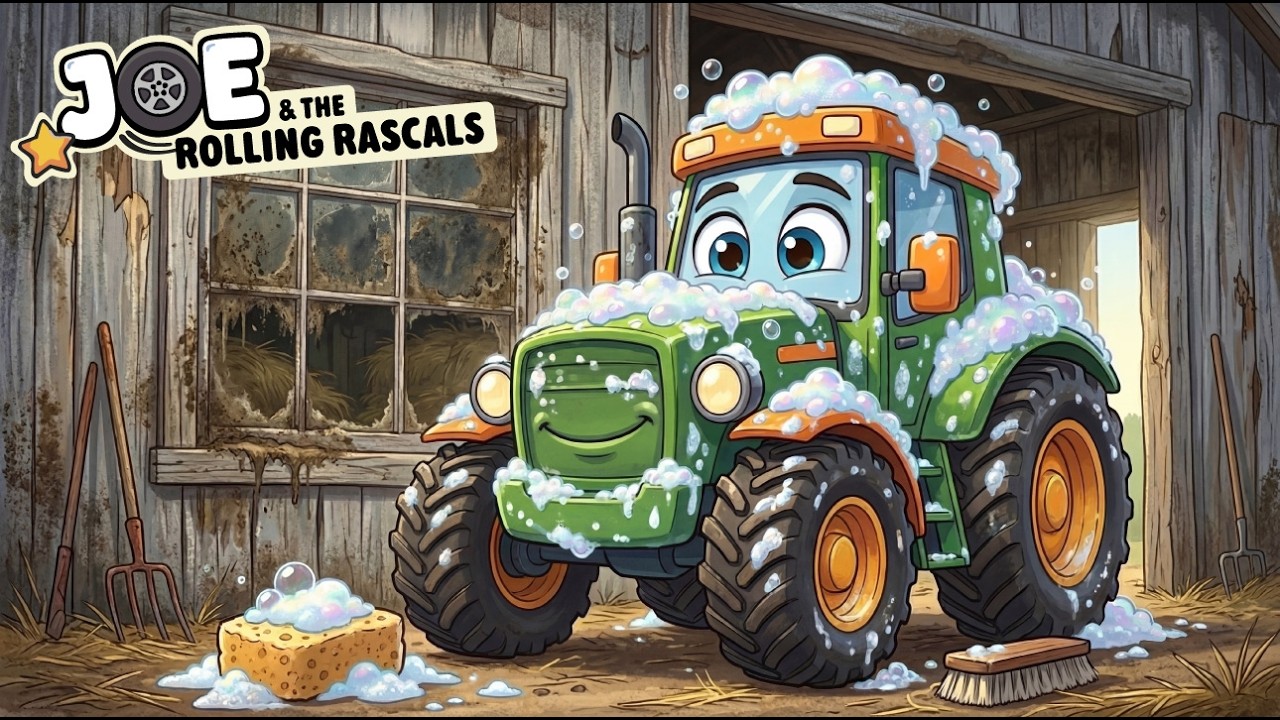 The Big Tractor Cleaning Song | Nursery Rhymes for Kids | Joe & the ...