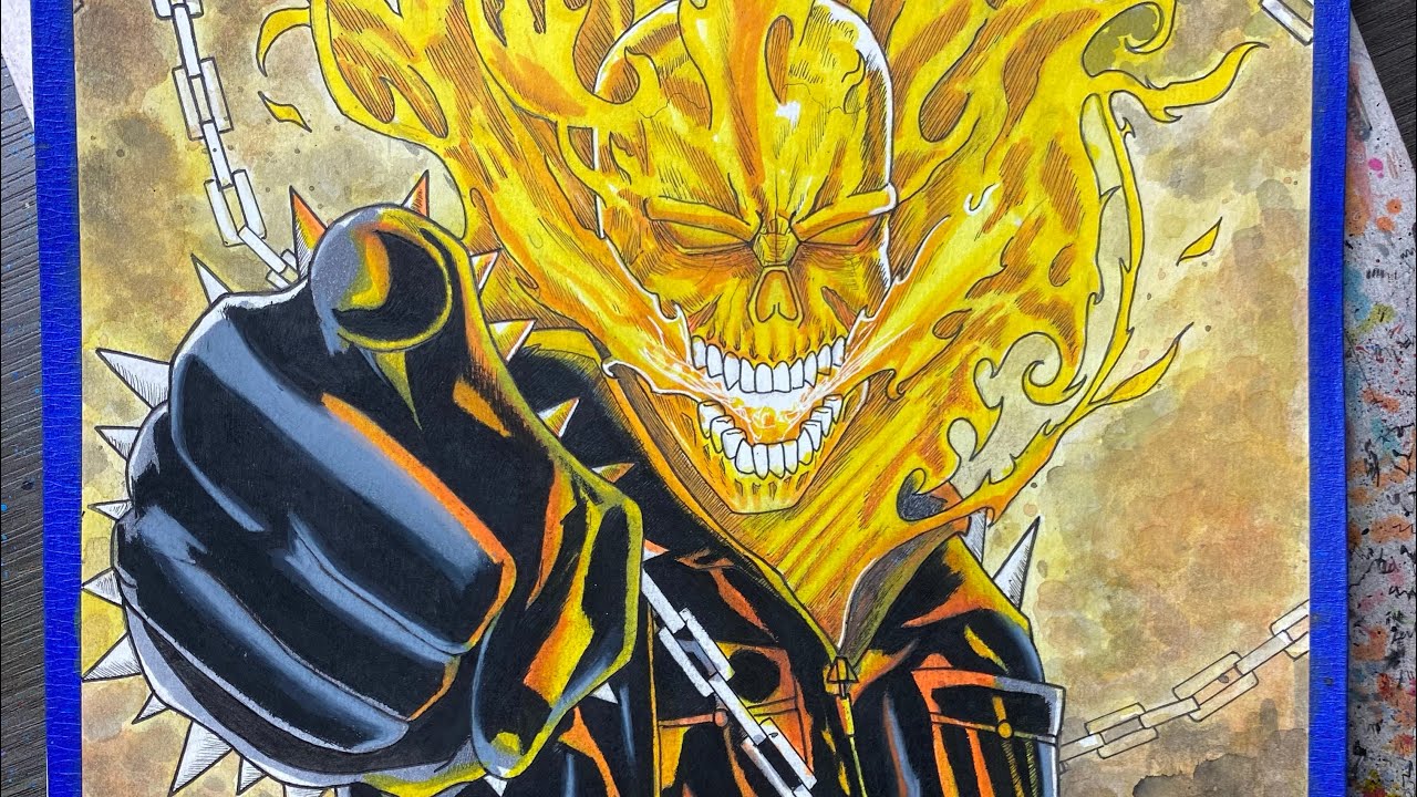 Ghost rider coloring process. 