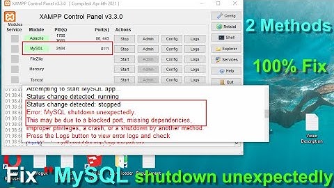 How to fix " MySQL shutdown unexpectedly " in Xampp (Windows 10) | Fix mysql shutdown unexpectedly