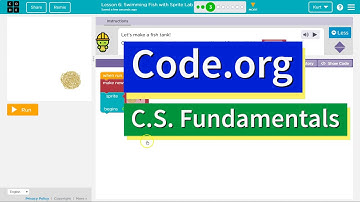 Code.org Express Lesson 5.3 Swimming Fish in Sprite Lab | Answer Tutorial | Course E Lesson 3.3