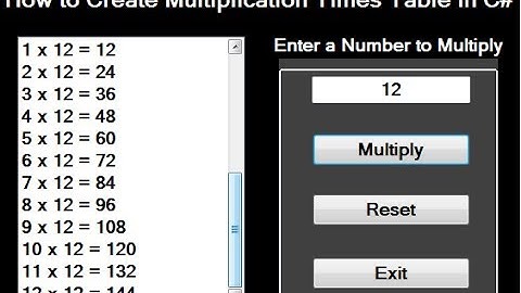 C# Tutorial - How To Create Multiplication Table Using ListBox