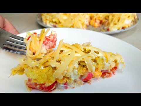 Нежный и вкусный Салат с крабовыми палочками и чипсами рецепт пошагово