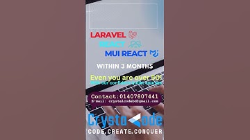 Be a professional FullStack Developer by learning Laravel, React and MUI React.