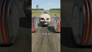 Long Colourful Capsule Buses vs Hydraulic Crush - BeamNG.drive #shorts