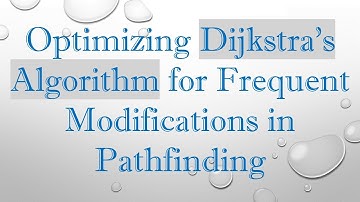 Optimizing Dijkstra