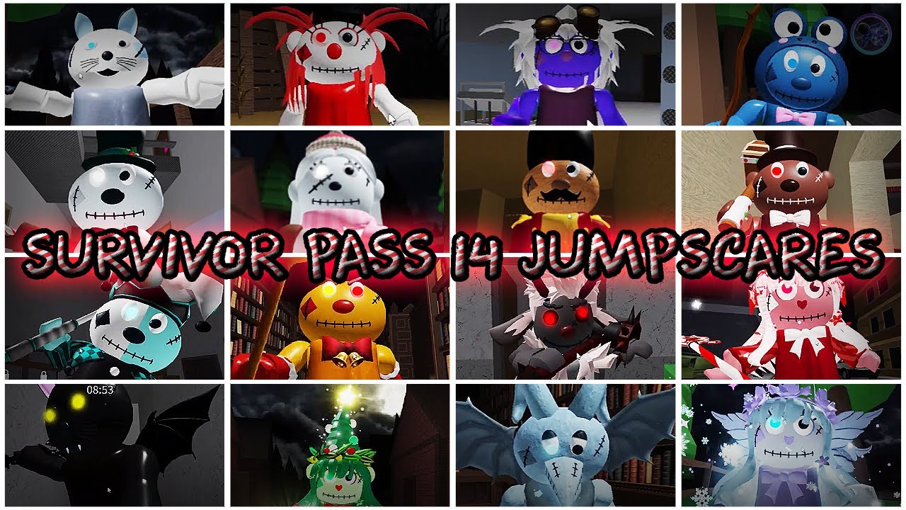 All Survivor Pass 14 Jumpscares ~ [Roblox Puppet] 🏅
