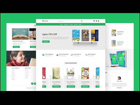 Create A Responsive Online Book Store Website Design Using HTML - CSS - JavaScript || Step By Step