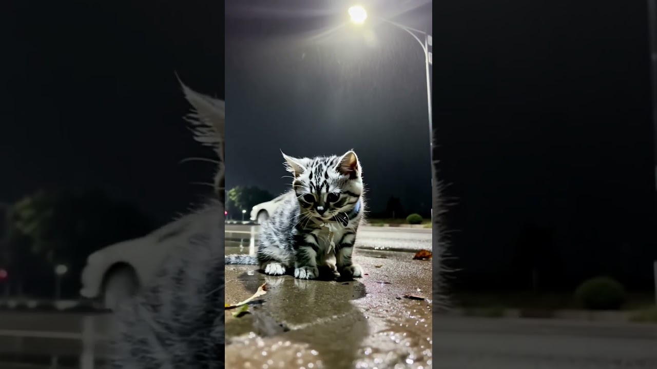 Abandoned Kitten in the Rain 🌧️💔 | Heartbreaking Short  AI Cat Short