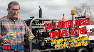 Cold Water Diesel Trailer Jetter Kubota 12GPM @ 4,000 PSI by Hotjet USA